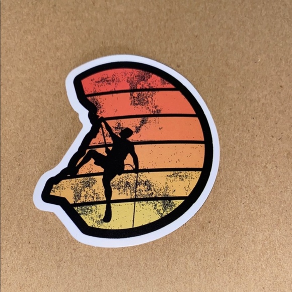 🌈20/$5🌈 Climbing Silhouette Sticker with Sunset Gradient